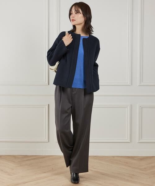 INED / イネド その他アウター | 《大きいサイズ》ノーカラーショートコート | 詳細9