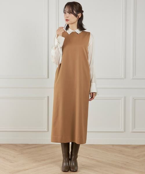 INED / イネド ロング・マキシ丈ワンピース | 《大きいサイズ》ボートネックワンピース | 詳細7