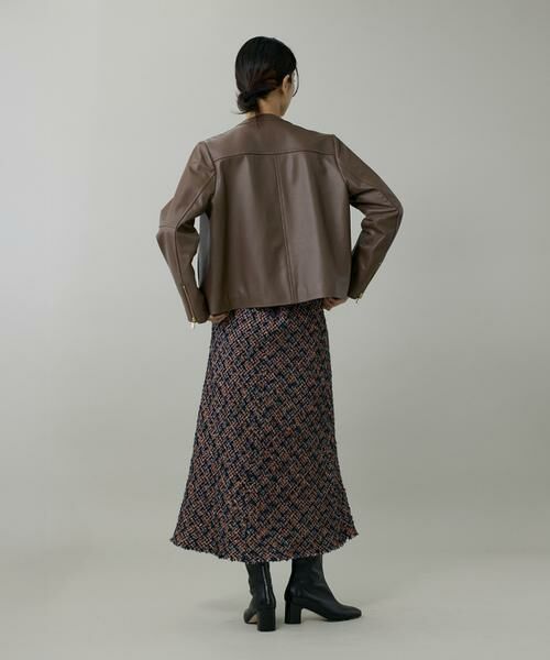 INED / イネド レザーブルゾン・ジャケット | 《大きいサイズ》ラムレザー ジップアップブルゾン | 詳細5