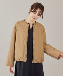 INED / イネド ブルゾン | 《大きいサイズ》ノーカラー中綿ブルゾン　