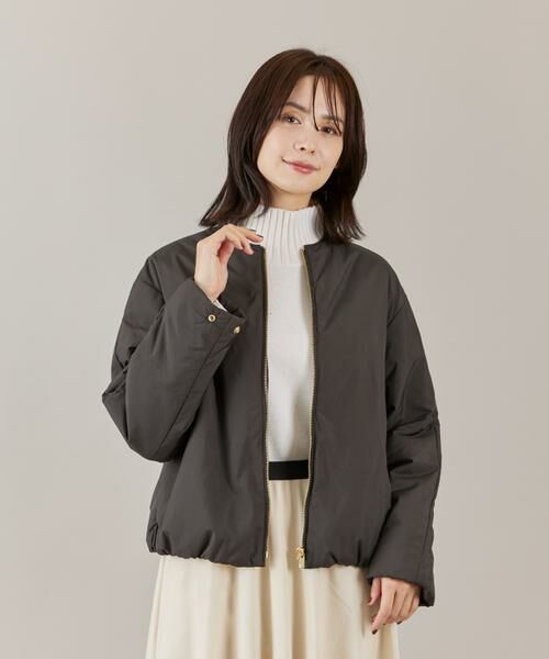 INED / イネド ブルゾン | 《大きいサイズ》ノーカラー中綿ブルゾン　 | 詳細11