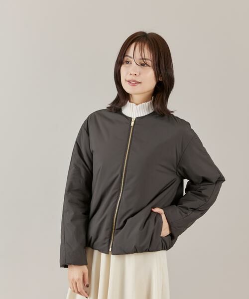 INED / イネド ブルゾン | 《大きいサイズ》ノーカラー中綿ブルゾン　 | 詳細13