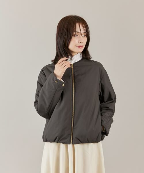 INED / イネド ブルゾン | 《大きいサイズ》ノーカラー中綿ブルゾン　 | 詳細14