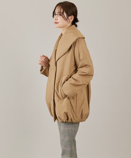 INED / イネド その他アウター | 《大きいサイズ》ショールカラーミドル丈中綿コート | 詳細8