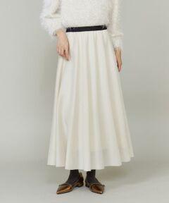 INED / イネド ミニ・ひざ丈スカート | 《大きいサイズ》シェルプリーツフレアスカート