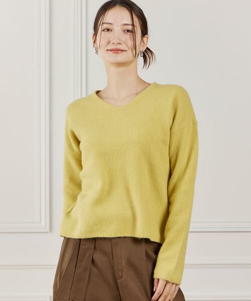 INED / イネド ニット・セーター | チャイニーズラクーンVネックニット（イエロー）