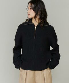 INED / イネド ニット・セーター | 《大きいサイズ》ハーフジッププルオーバーニット