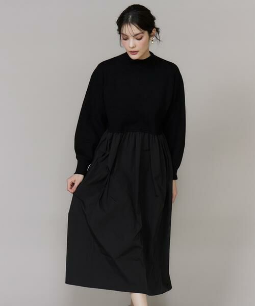 INED / イネド ミニ丈・ひざ丈ワンピース | ドッキングハイネックワンピース | 詳細14