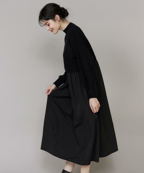 INED / イネド ミニ丈・ひざ丈ワンピース | ドッキングハイネックワンピース | 詳細15