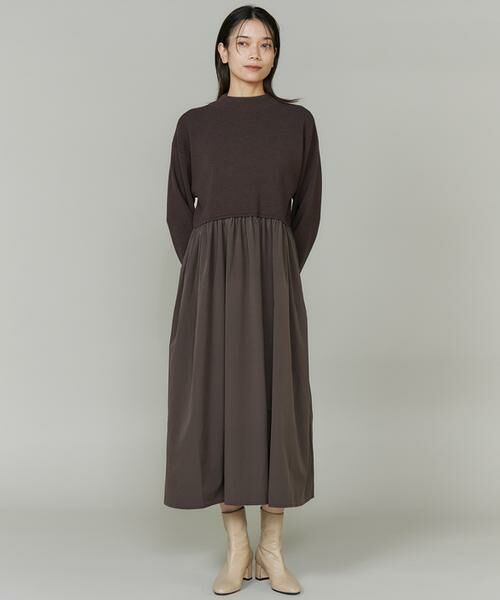 INED / イネド ミニ丈・ひざ丈ワンピース | ドッキングハイネックワンピース | 詳細2