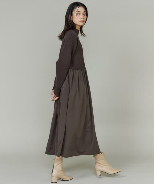 INED / イネド ミニ丈・ひざ丈ワンピース | ドッキングハイネックワンピース | 詳細3