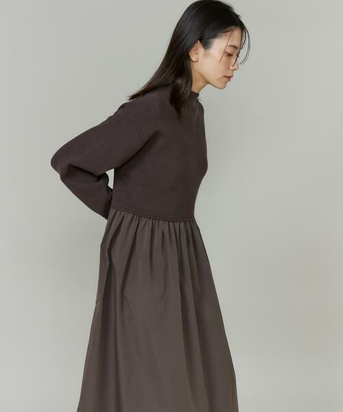 INED / イネド ミニ丈・ひざ丈ワンピース | ドッキングハイネックワンピース | 詳細21