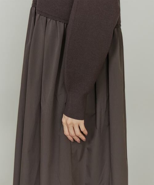 INED / イネド ミニ丈・ひざ丈ワンピース | ドッキングハイネックワンピース | 詳細24