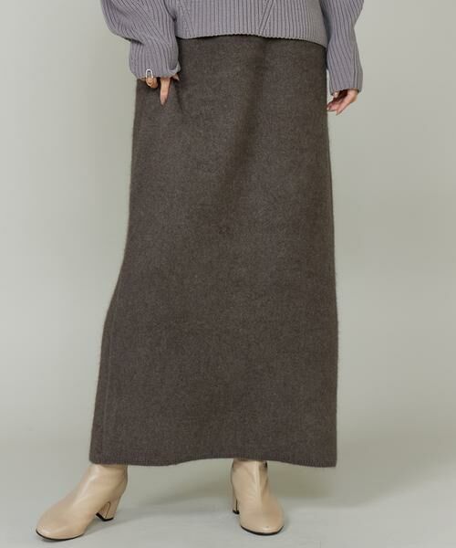 INED / イネド ミニ・ひざ丈スカート | フォックスブレンドタイトスカート《YVON》 | 詳細10