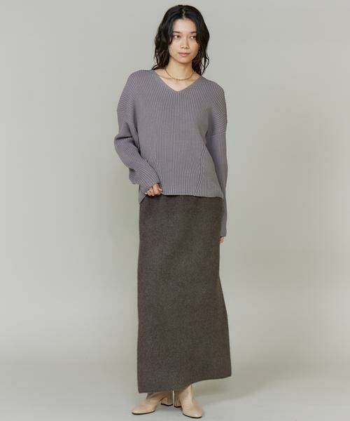 INED / イネド ミニ・ひざ丈スカート | フォックスブレンドタイトスカート《YVON》 | 詳細6