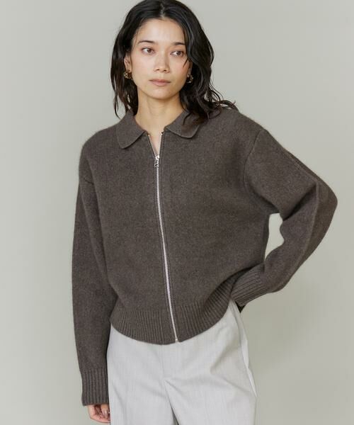 INED / イネド カーディガン・ボレロ | フォックスブレンド襟付きジップカーディガン《YVON》 | 詳細11