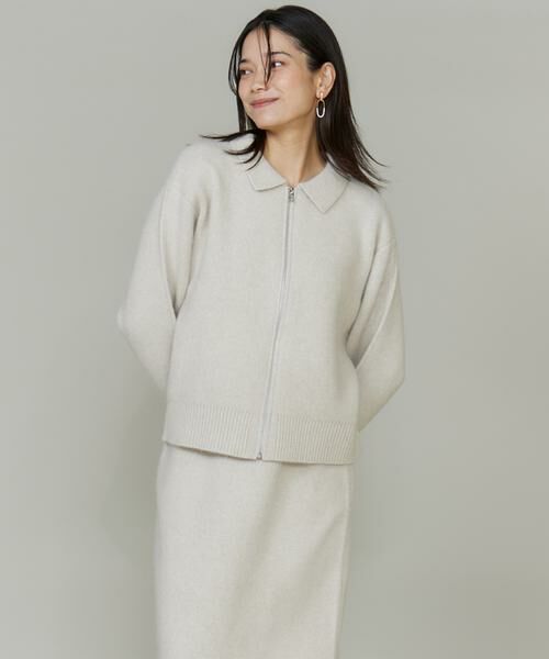 INED / イネド カーディガン・ボレロ | フォックスブレンド襟付きジップカーディガン《YVON》 | 詳細5