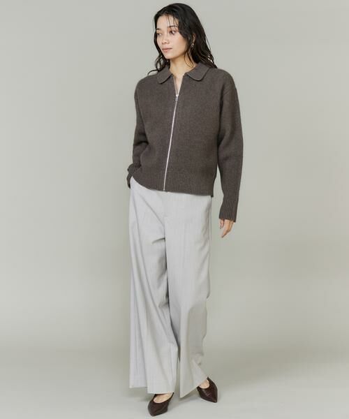 INED / イネド カーディガン・ボレロ | フォックスブレンド襟付きジップカーディガン《YVON》 | 詳細8