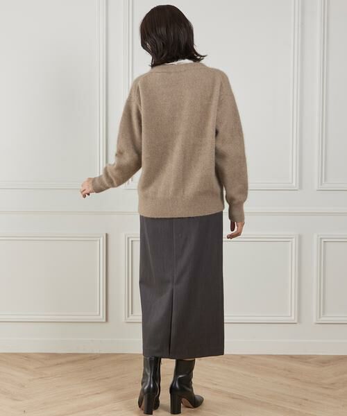 INED / イネド カーディガン・ボレロ | 《大きいサイズ》チャイニーズラクーンVネックカーディガン | 詳細10