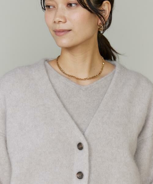 INED / イネド カーディガン・ボレロ | 《大きいサイズ》チャイニーズラクーンVネックカーディガン | 詳細14