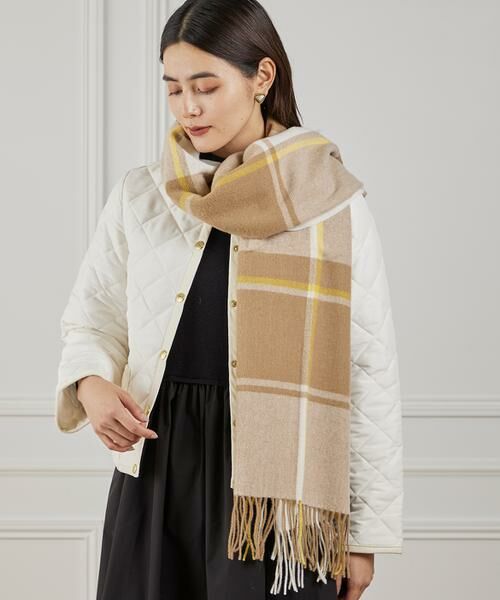 INED / イネド マフラー・ショール・スヌード・ストール | チェック柄ウール100%ストール | 詳細2