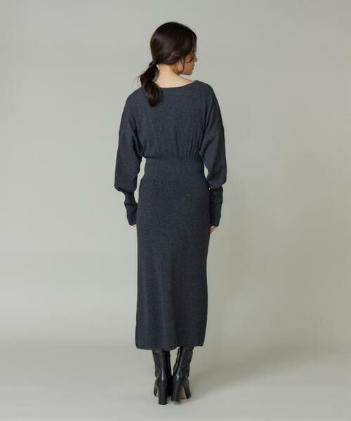 INED / イネド ミニ丈・ひざ丈ワンピース | タックデザインニットワンピース | 詳細8