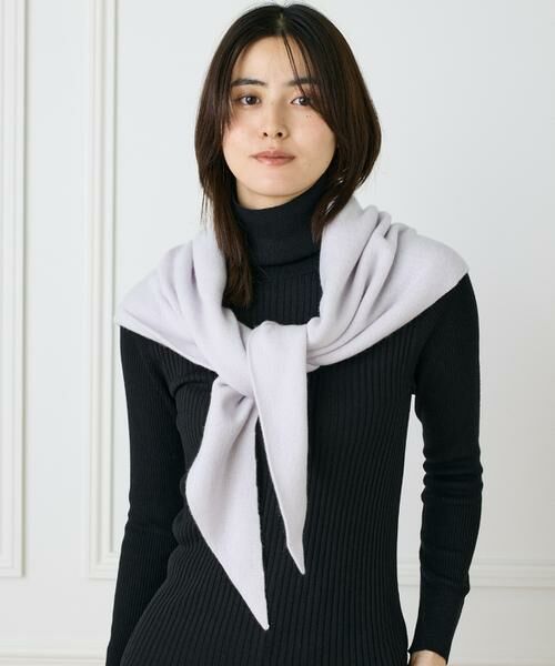 INED / イネド マフラー・ショール・スヌード・ストール | シームレストライアングルカシミヤニットストール《ASAUCE MELER》 | 詳細4