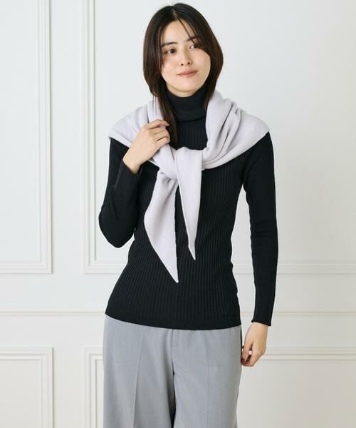 INED / イネド マフラー・ショール・スヌード・ストール | シームレストライアングルカシミヤニットストール《ASAUCE MELER》 | 詳細6