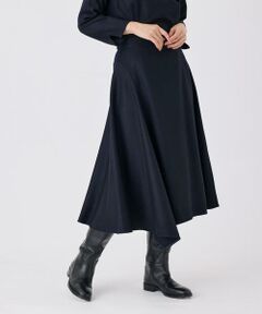 INED / イネド ミニ・ひざ丈スカート | ハイカウントフラノ アシンメトリーフレアスカート