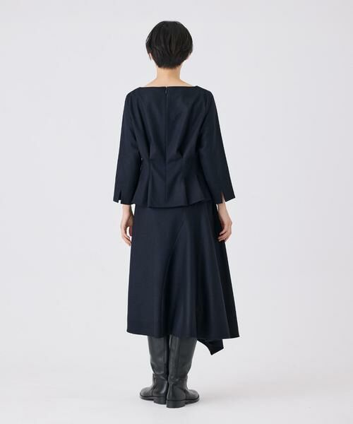 INED / イネド ミニ・ひざ丈スカート | 《大きいサイズ》ハイカウントフラノ アシンメトリーフレアスカート | 詳細5