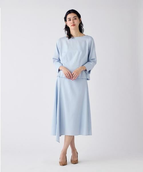 INED / イネド ミニ・ひざ丈スカート | 《大きいサイズ》ハイカウントフラノ アシンメトリーフレアスカート | 詳細6