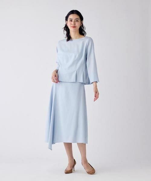 INED / イネド ミニ・ひざ丈スカート | 《大きいサイズ》ハイカウントフラノ アシンメトリーフレアスカート | 詳細7