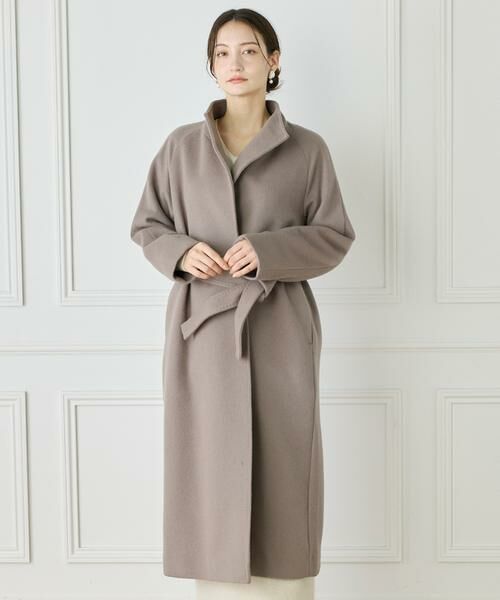 INED / イネド その他アウター | スタンドカラーラグランスリーブコート（グレーベージュ3）