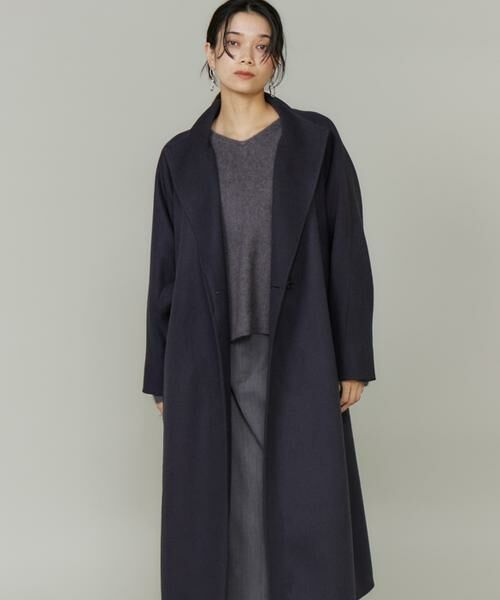 INED / イネド その他アウター | 《大きいサイズ》スタンドカラーラグランスリーブコート（チャコールグレー3）