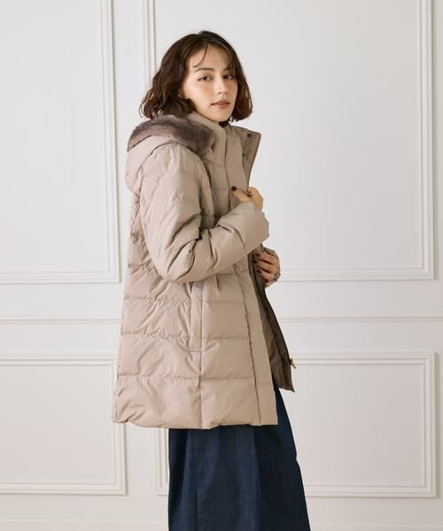 INED / イネド ダウンジャケット・ベスト | 《大きいサイズ》フェイクファーフードミドルダウンコート《WEB限定》 | 詳細13