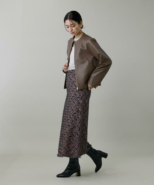 INED / イネド ミニ・ひざ丈スカート | 《大きいサイズ》ツイードスカート《TOURNIER/トゥルニエ》 | 詳細4