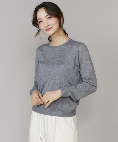 INED / イネド ニット・セーター | 《CONTESSA》シルクカシミヤクルーネックニット（グレー1）