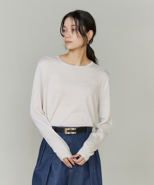 INED / イネド ニット・セーター | 《CONTESSA》シルクカシミヤクルーネックニット（グレーベージュ3）