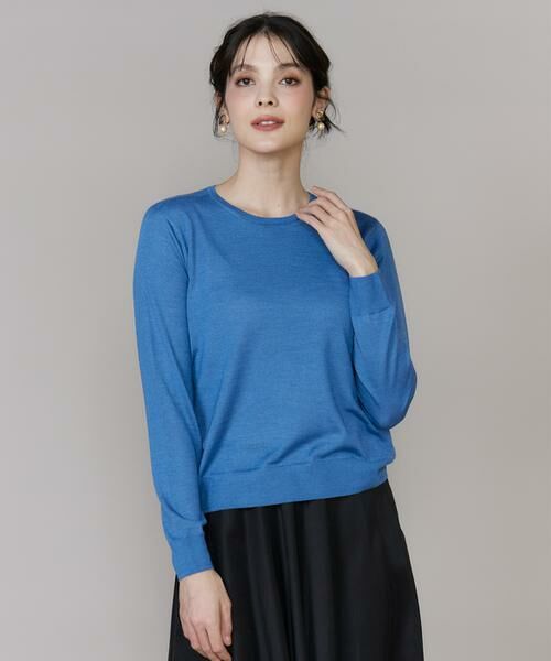INED / イネド ニット・セーター | 《CONTESSA》シルクカシミヤクルーネックニット（ブルー1）