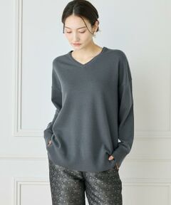 INED / イネド ニット・セーター | 《WEB限定カラー》カシミヤ混Vネックチュニックニット 　