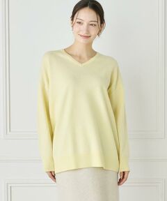 INED / イネド ニット・セーター | 《大きいサイズ》カシミヤ混Vネックチュニックニット《WEB限定カラー》