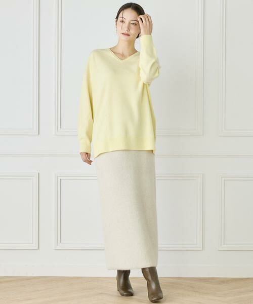 INED / イネド ニット・セーター | 《大きいサイズ》カシミヤ混Vネックチュニックニット《WEB限定カラー》 | 詳細11