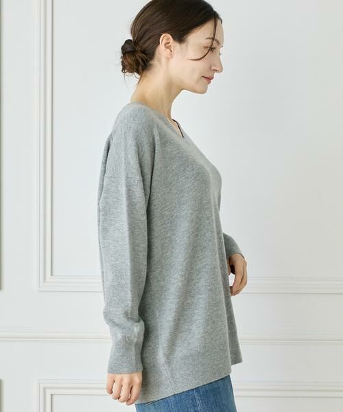 INED / イネド ニット・セーター | 《大きいサイズ》カシミヤ混Vネックチュニックニット《WEB限定カラー》 | 詳細3