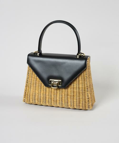 INED / イネド ショルダーバッグ | Capaf ラタンショルダーバッグ（ブラック）