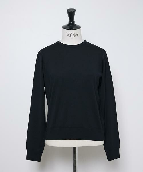 INED / イネド ニット・セーター | FF30ゲージ クルーネックニット（ブラック）