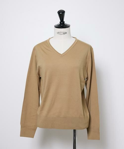 INED / イネド ニット・セーター | FF30ゲージ Vネックニット（モカチャ3）