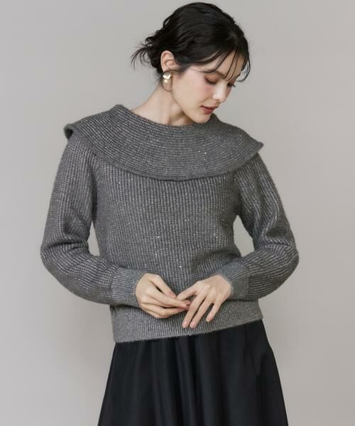 INED / イネド ニット・セーター | オフショルダー風グリッターニット | 詳細10