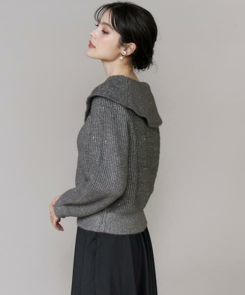INED / イネド ニット・セーター | 《大きいサイズ》オフショルダー風グリッターニット | 詳細11