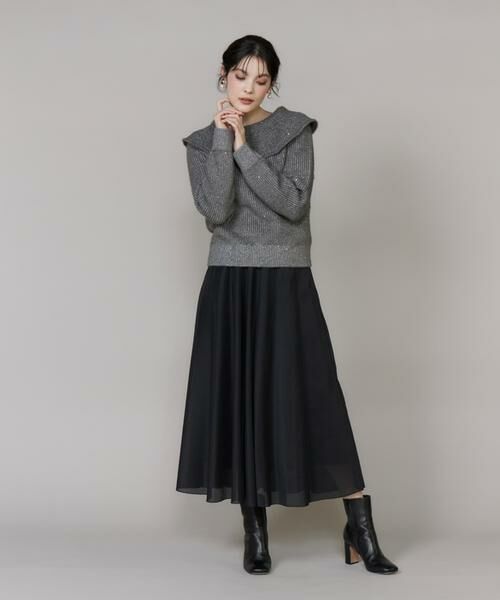 INED / イネド ニット・セーター | 《大きいサイズ》オフショルダー風グリッターニット | 詳細3