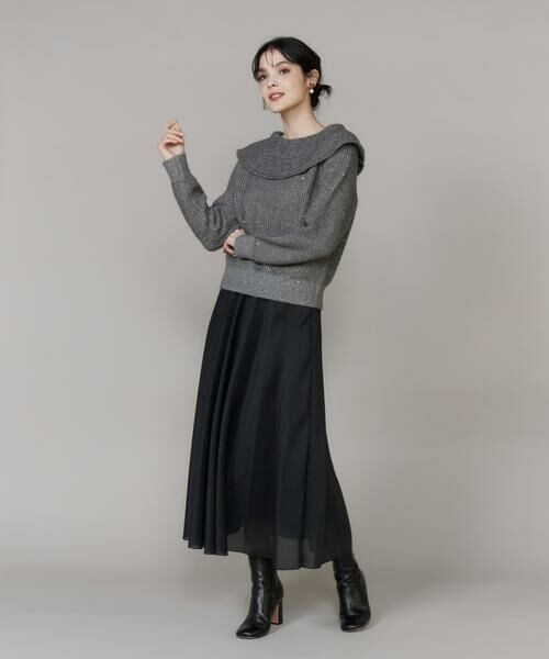 INED / イネド ニット・セーター | 《大きいサイズ》オフショルダー風グリッターニット | 詳細4